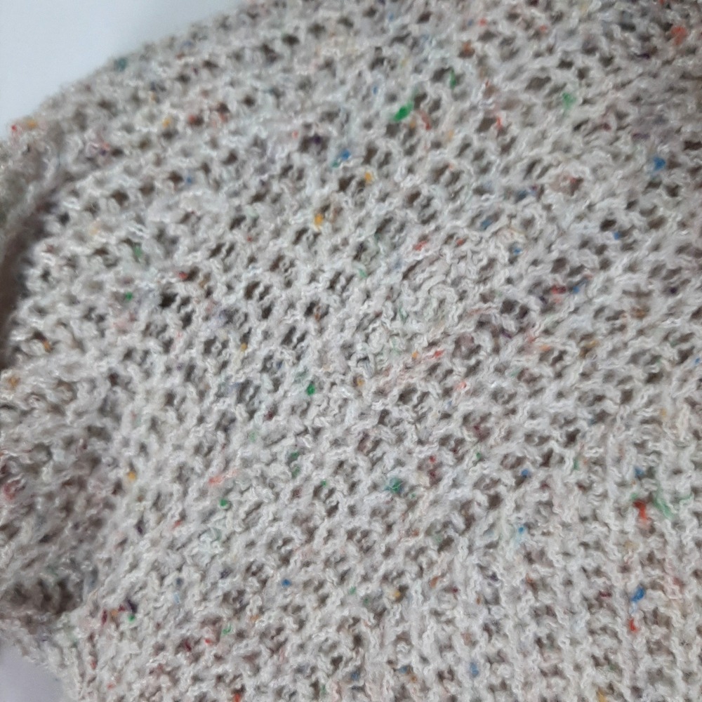 Moon & Madison Cream Confetti Speckled Cowl Neck Chunky Knit Sweater Large - Picture 3 of 10